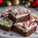 peppermint bark fudge - featured image