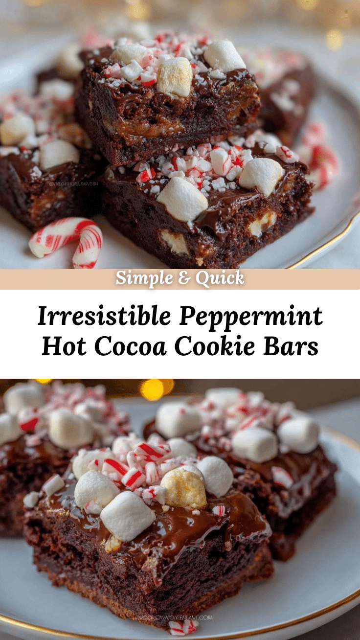 Peppermint Hot Cocoa Cookie Bars recipe