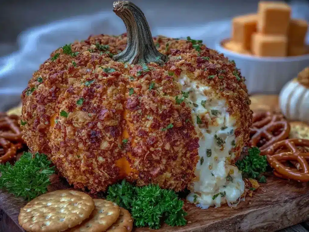 pumpkin cheese ball - featured image
