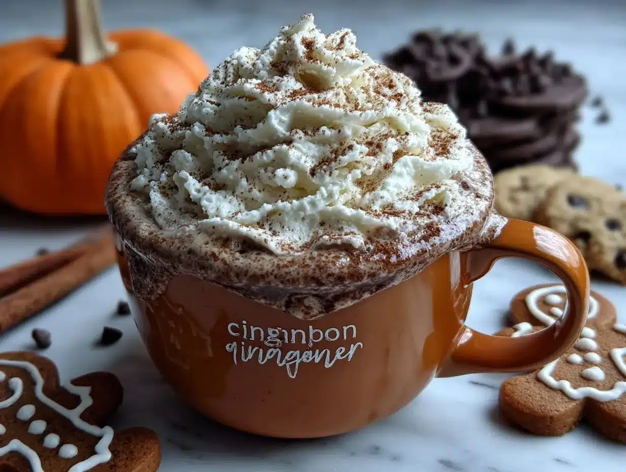 pumpkin spice gingerbread hot chocolate preparation steps