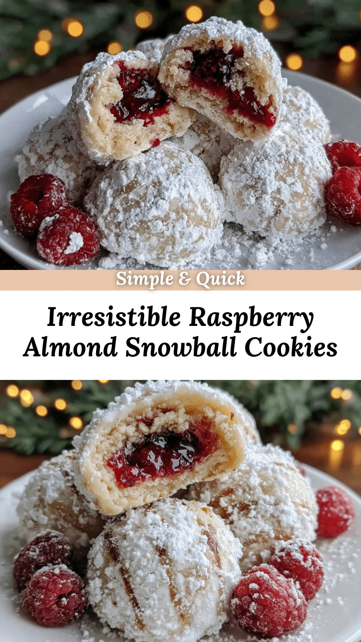 raspberry almond snowball cookies recipe