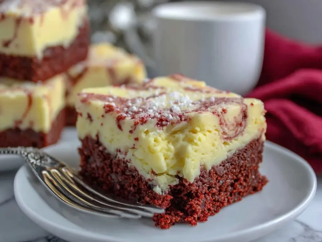 red velvet cheesecake brownies - featured image