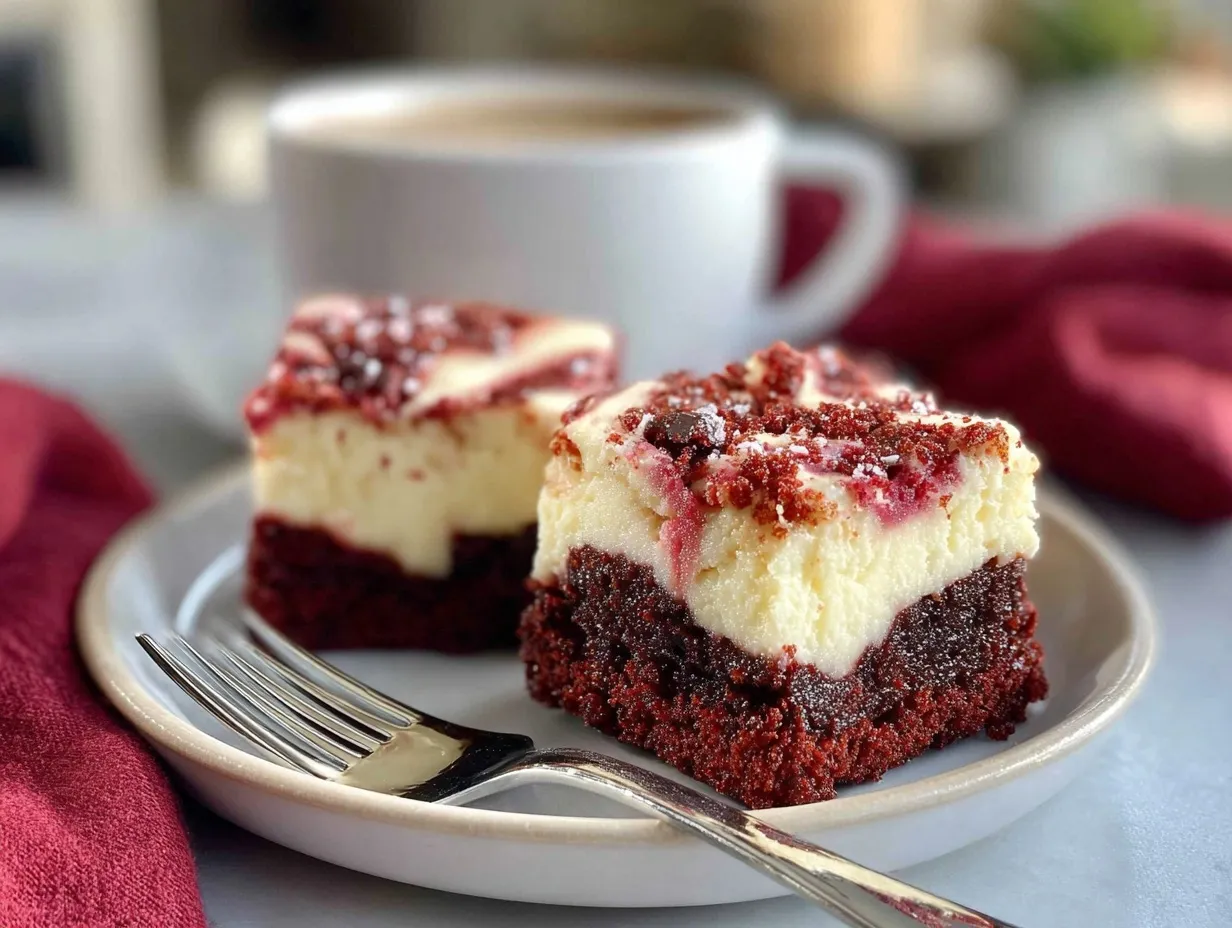red velvet cheesecake brownies preparation steps