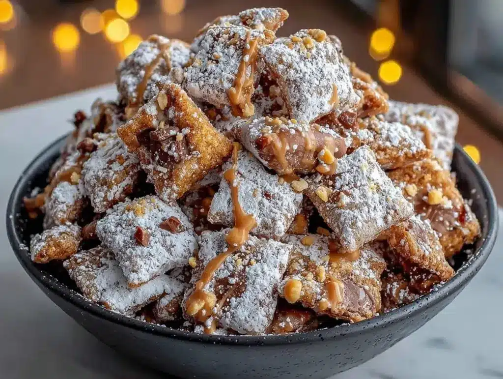 Reese’s Peanut Butter Cup Puppy Chow Snack Mix - featured image