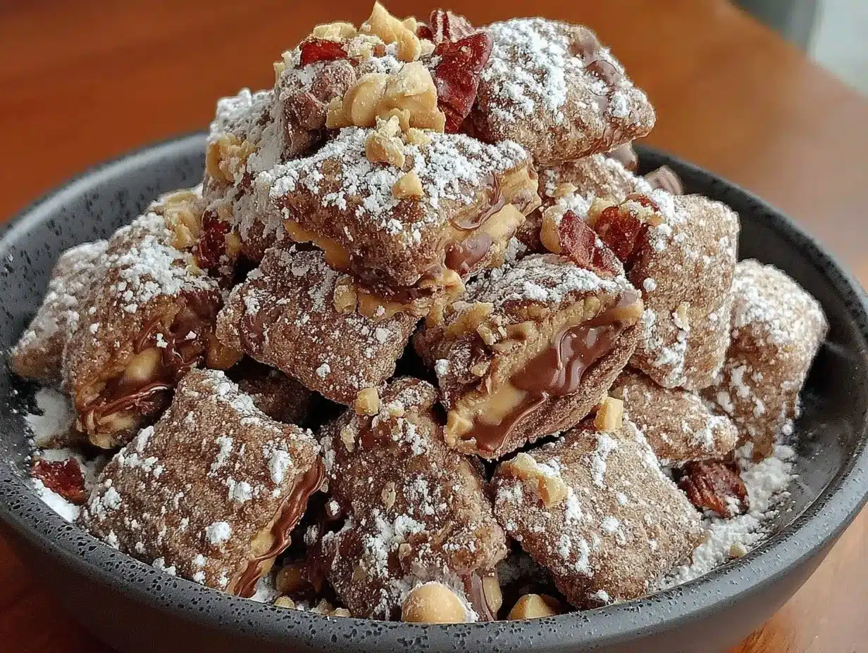 Reese’s Peanut Butter Cup Puppy Chow Snack Mix preparation steps
