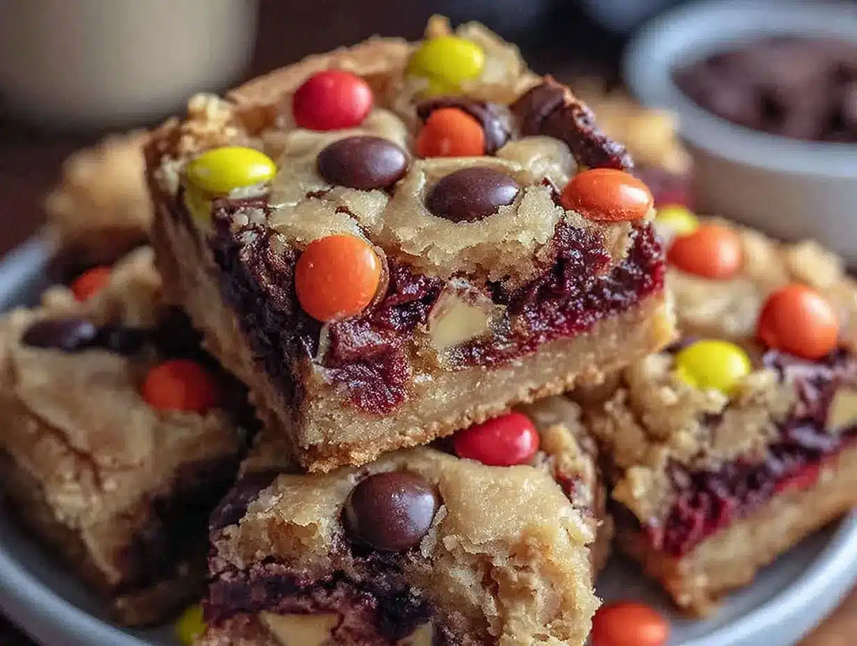 Reeses Pieces Peanut Butter Brownies preparation steps