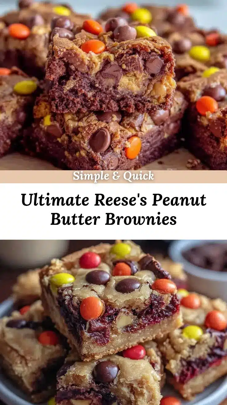 Reeses Pieces Peanut Butter Brownies recipe
