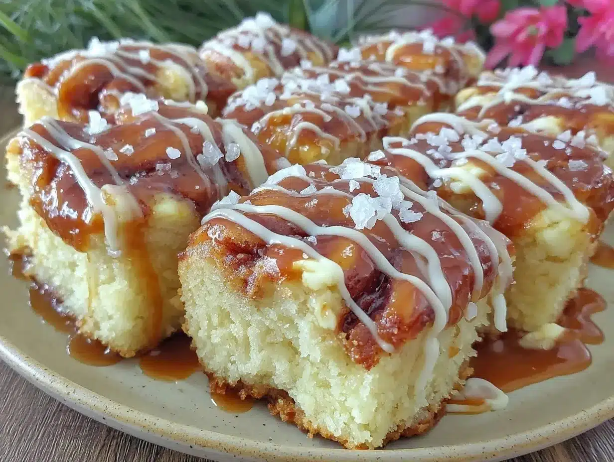 salted caramel cinnamon roll blondies preparation steps