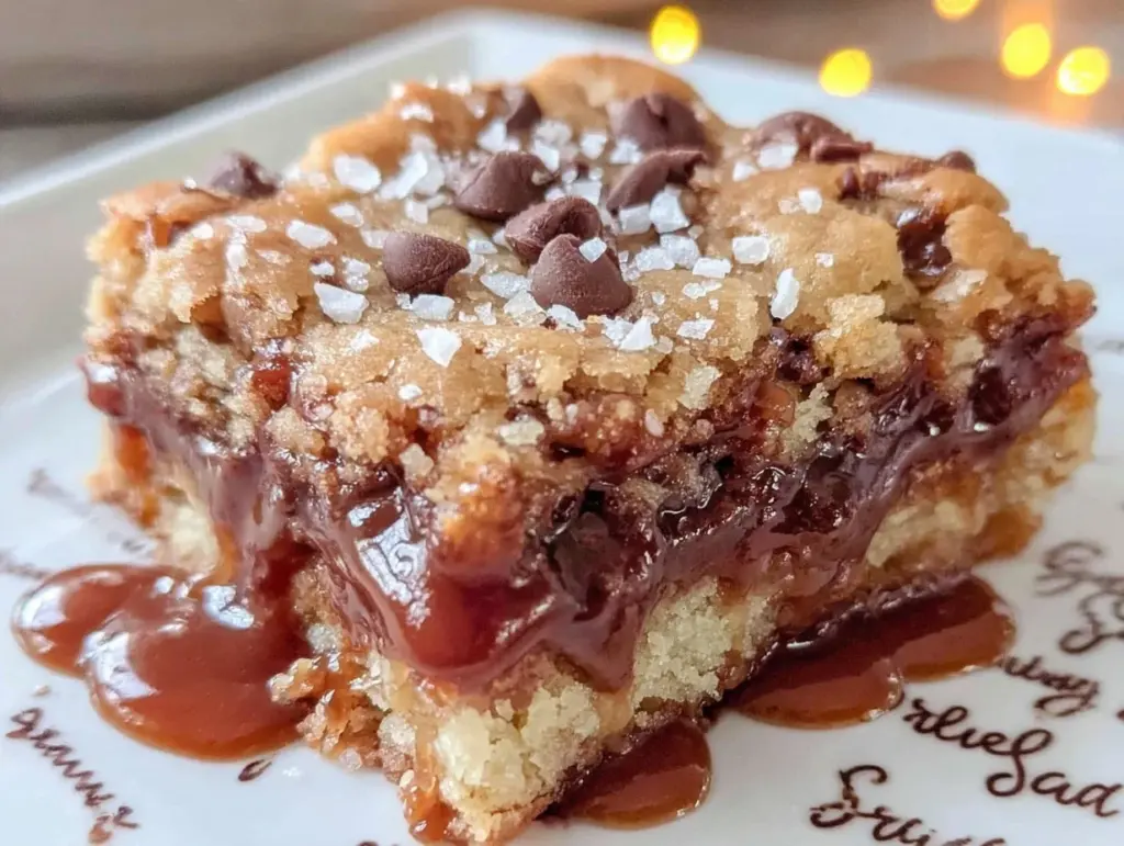 salted caramel cookie bars - featured image