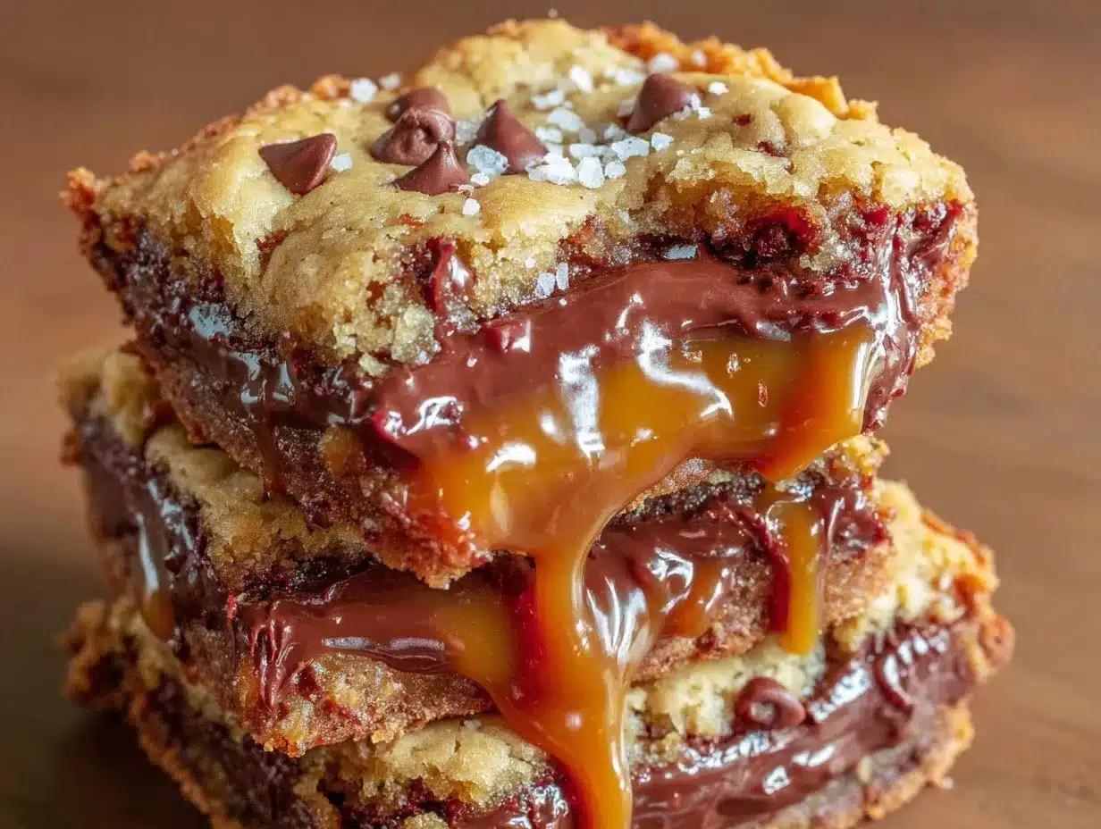 salted caramel cookie bars preparation steps