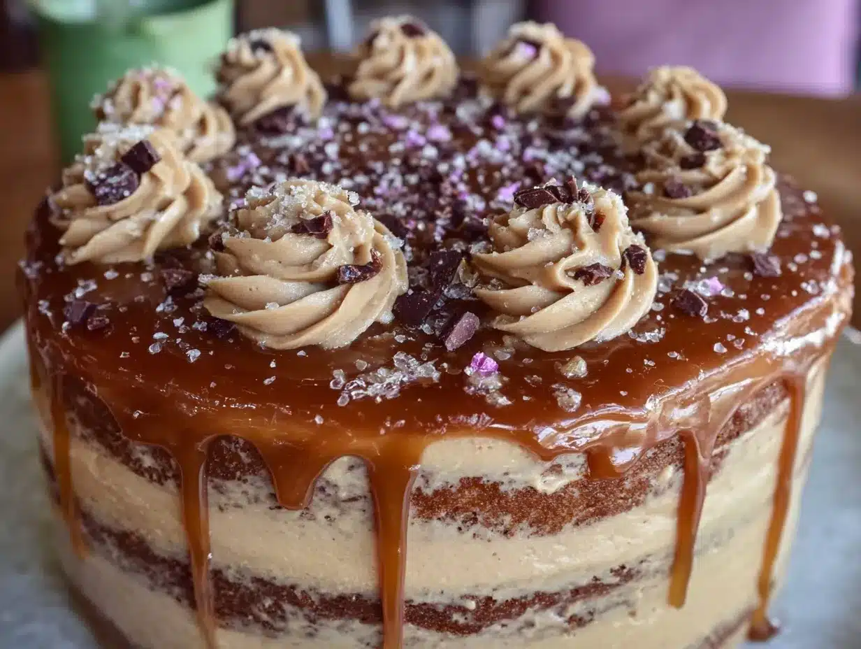 Salted Caramel Mocha Layer Cake preparation steps