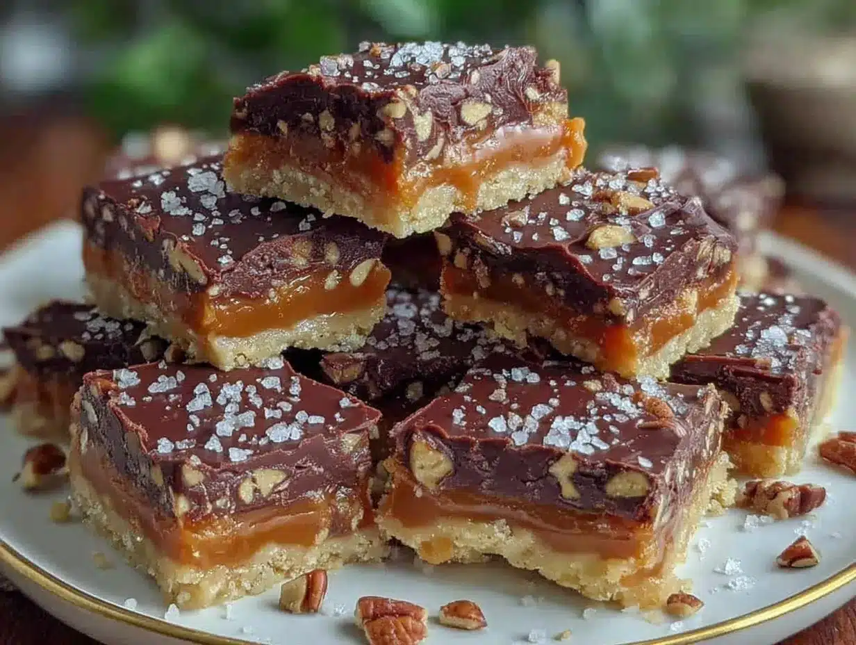 Salted Caramel Pecan Millionaire Bars preparation steps