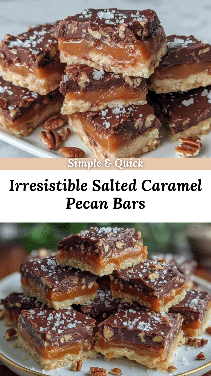 Salted Caramel Pecan Millionaire Bars recipe