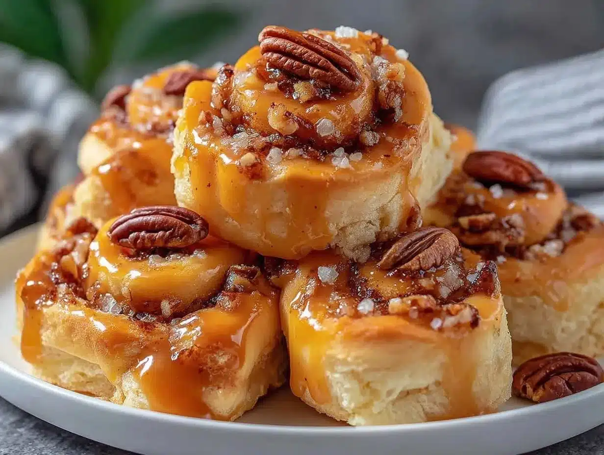 Salted caramel pecan pie crescent rolls preparation steps