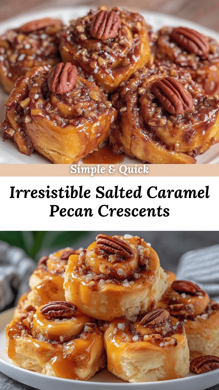 Salted caramel pecan pie crescent rolls recipe
