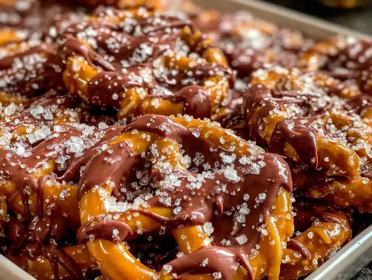 salted caramel pretzel Christmas crack preparation steps
