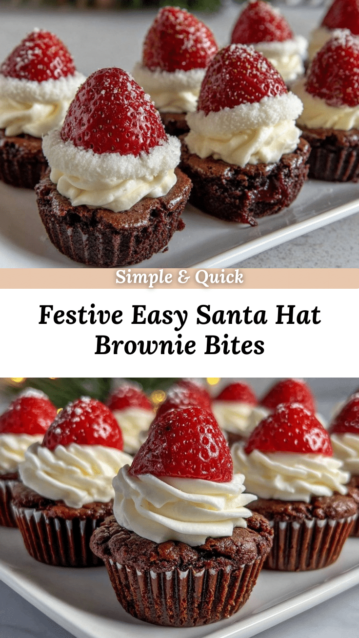 Santa Hat Brownie Bites recipe