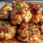 savory cranberry turkey stuffing balls - featured image