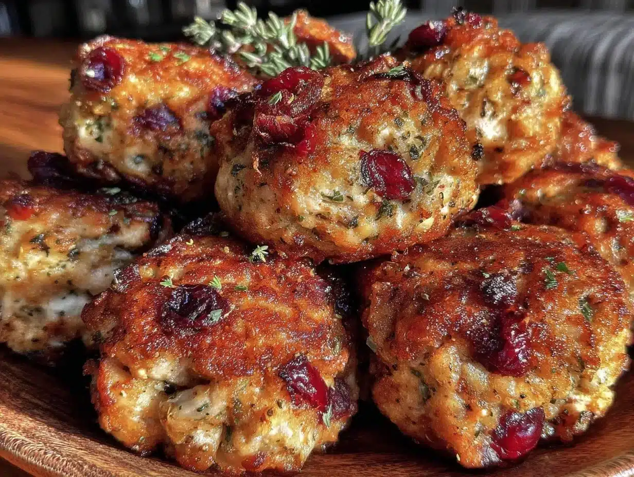 savory cranberry turkey stuffing balls preparation steps