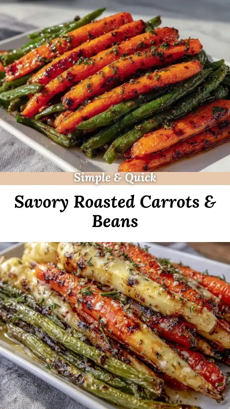 savory roasted carrots and green beans recipe