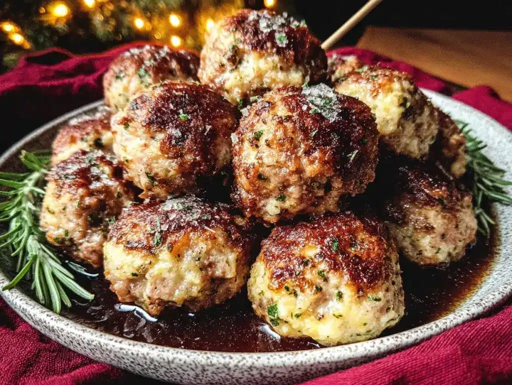 savory sausage stuffing balls - featured image