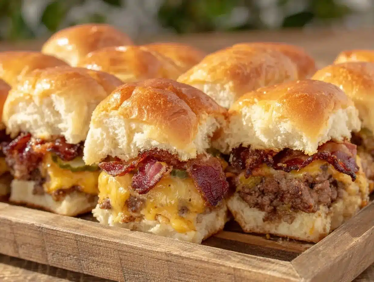 sheet pan bacon cheeseburger sliders preparation steps