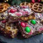 slow cooker chocolate pretzel candy bark - featured image