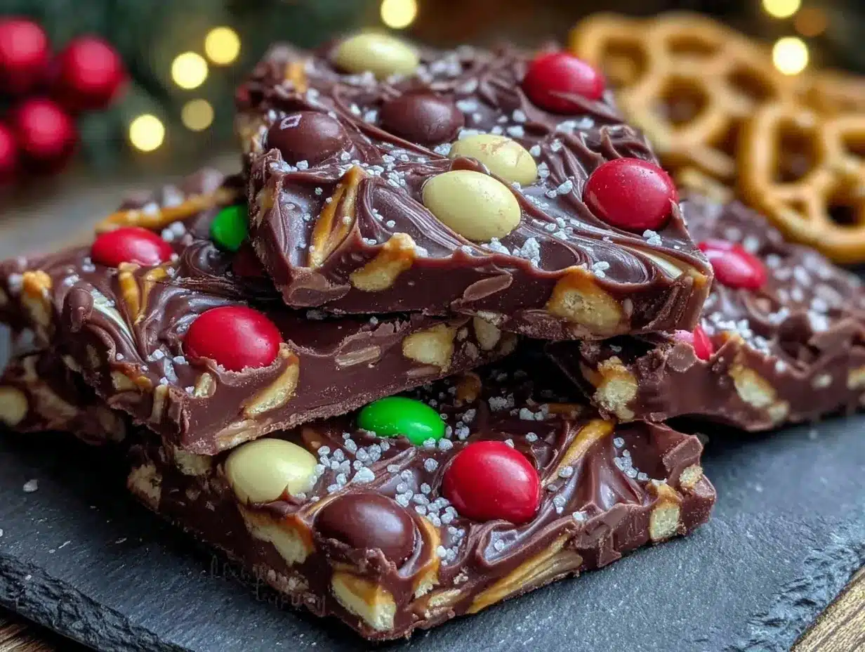 slow cooker chocolate pretzel candy bark preparation steps