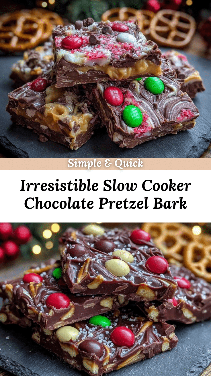 slow cooker chocolate pretzel candy bark recipe