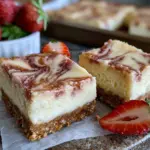 strawberry swirl cheesecake bars - featured image