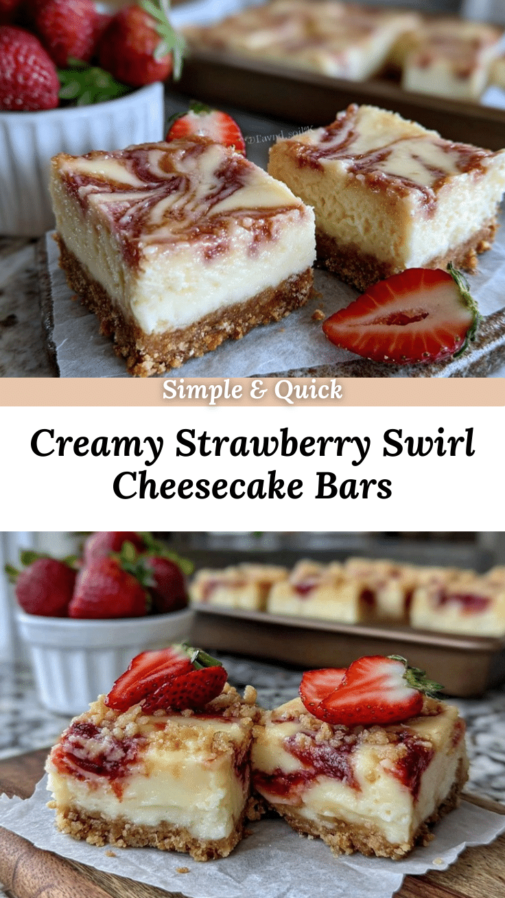 strawberry swirl cheesecake bars recipe