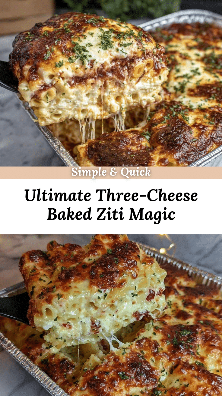 three-cheese baked ziti recipe