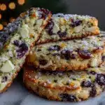 white chocolate cranberry orange shortbread cookies - featured image
