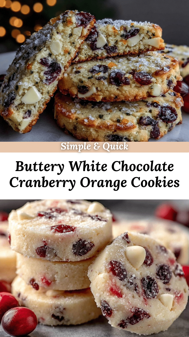 white chocolate cranberry orange shortbread cookies recipe
