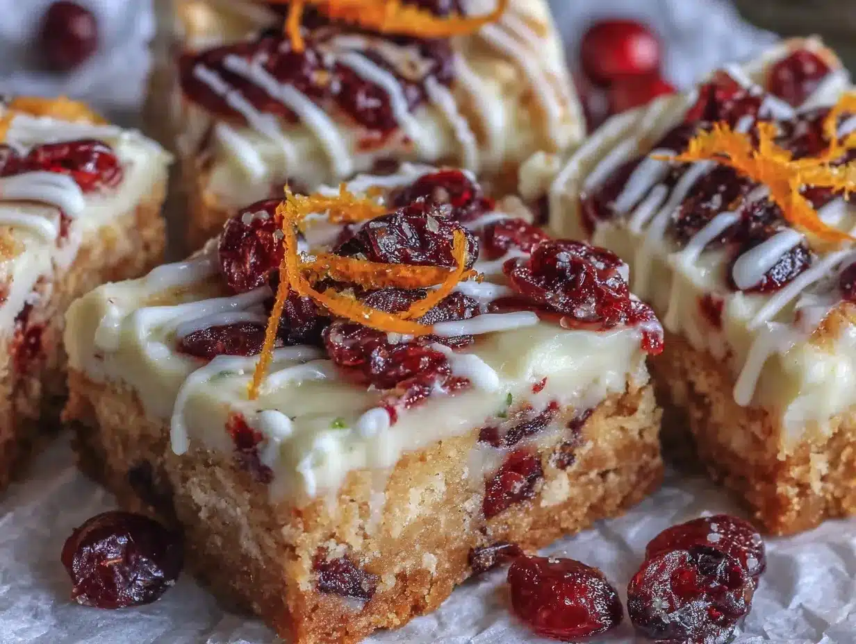 White Chocolate Orange Cranberry Bliss Bars preparation steps
