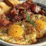bacon and eggs breakfast recipe - featured image