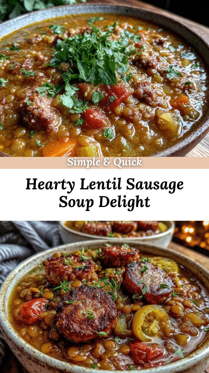 Cozy Lentil Sausage Soup recipe