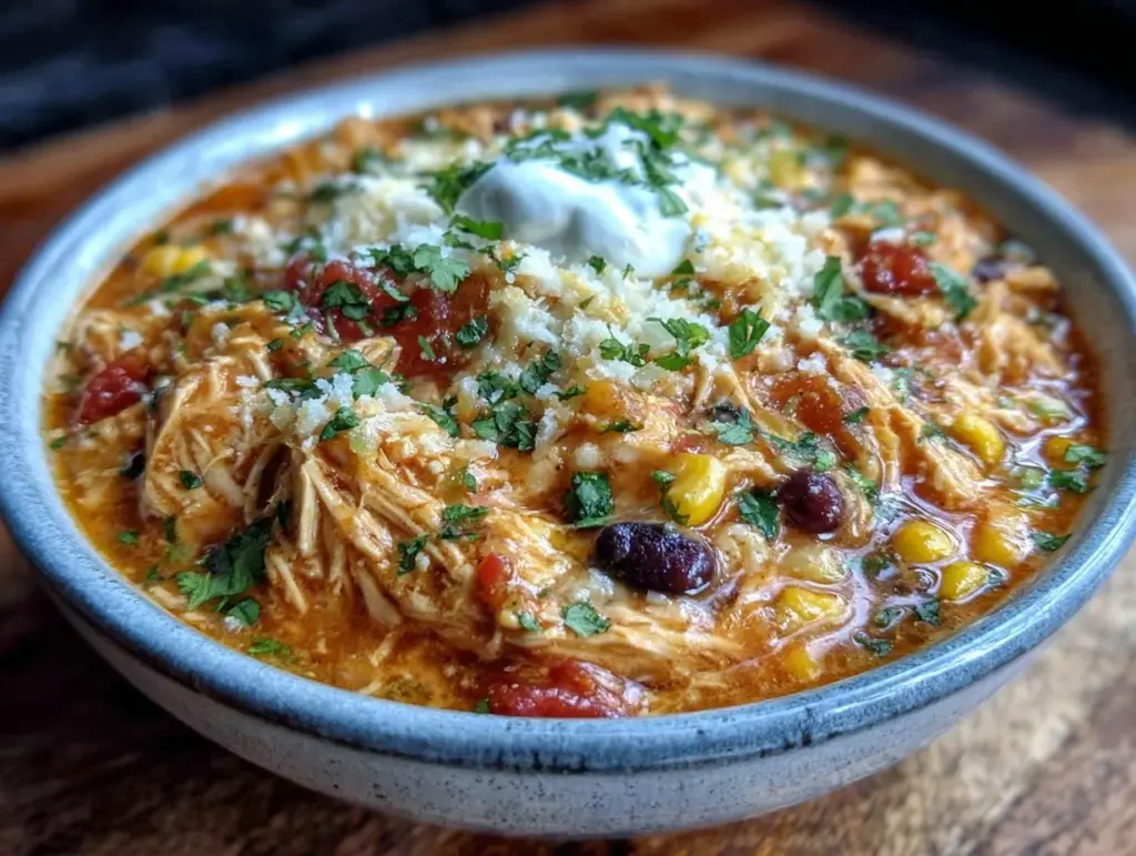Creamy Crockpot Chicken Enchilada Soup - featured image