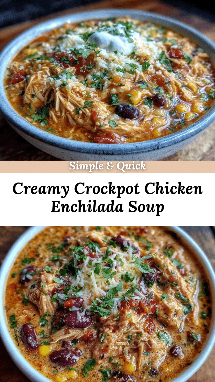 Creamy Crockpot Chicken Enchilada Soup recipe