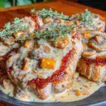 creamy garlic mushroom pork chops - featured image