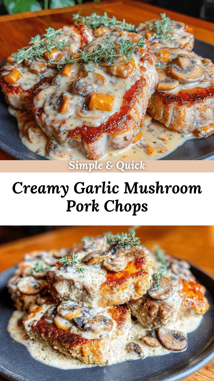 creamy garlic mushroom pork chops recipe