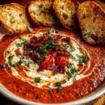 creamy roasted tomato bisque - featured image