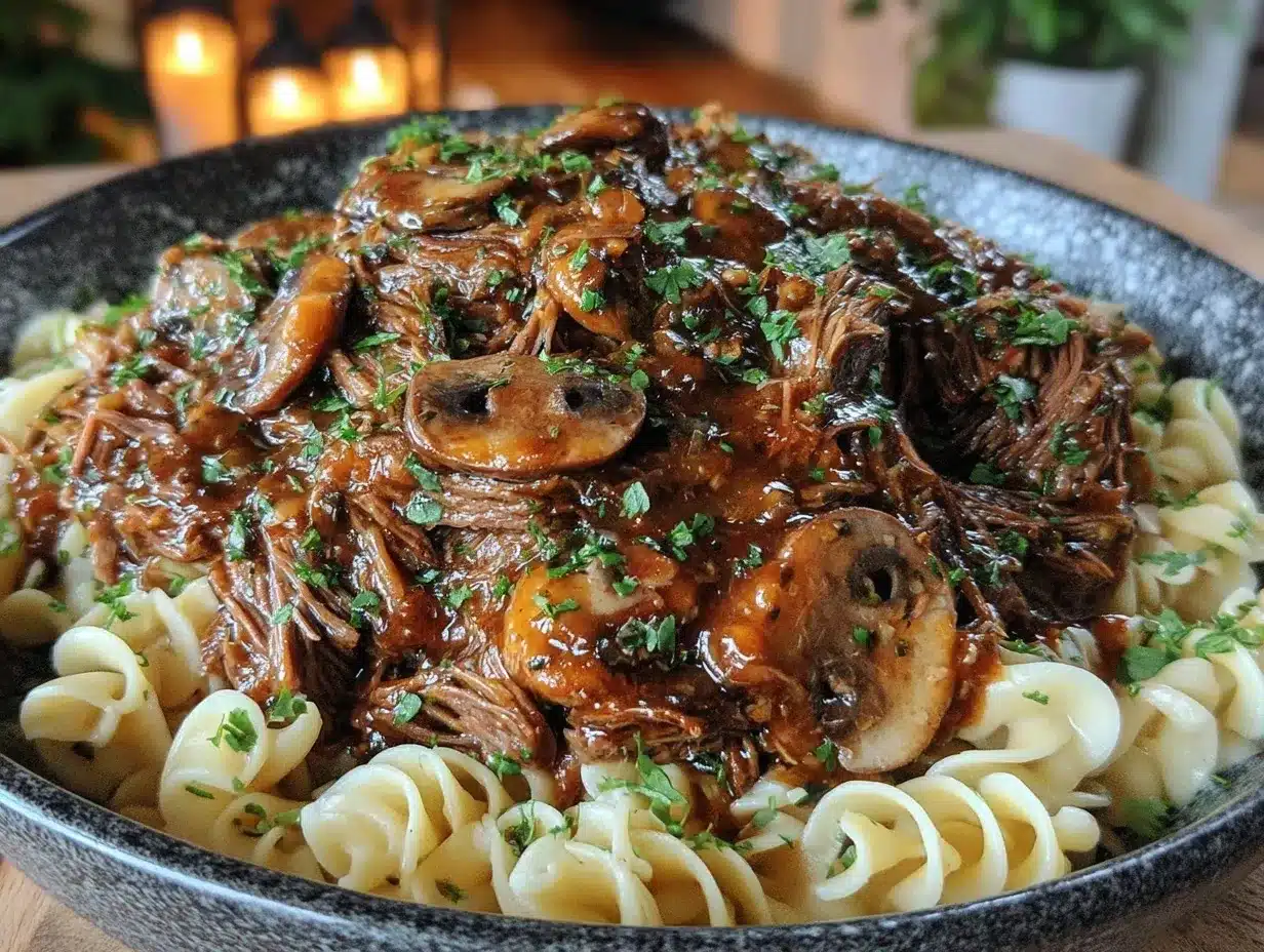 creamy slow cooker beef stroganoff preparation steps
