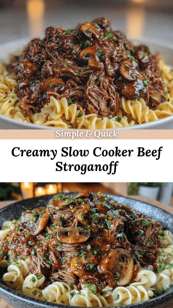 creamy slow cooker beef stroganoff recipe