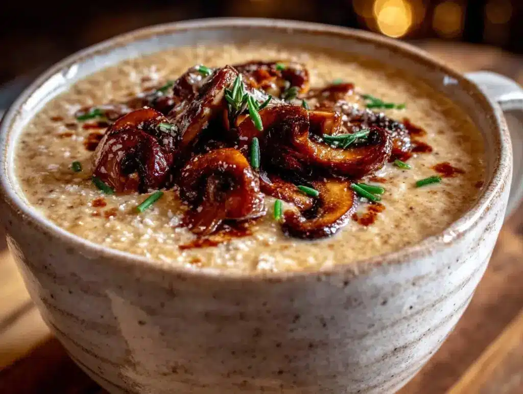 creamy wild mushroom soup - featured image