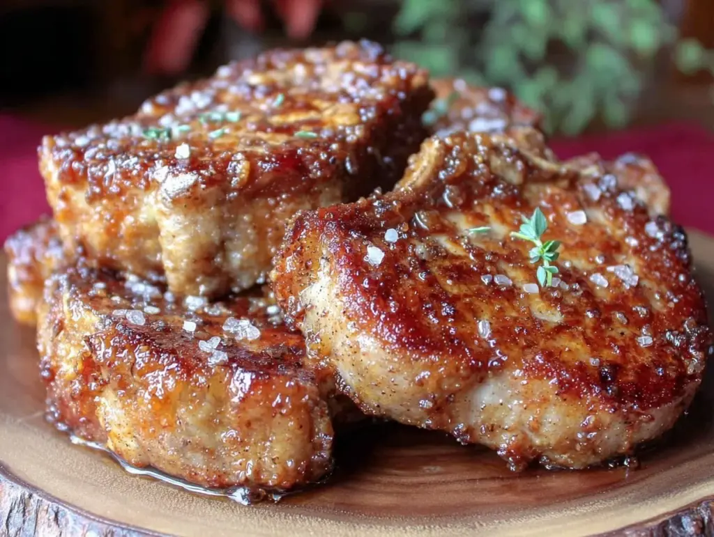 crispy pan fried pork chops - featured image