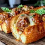 easy cheesy crockpot meatball subs - featured image