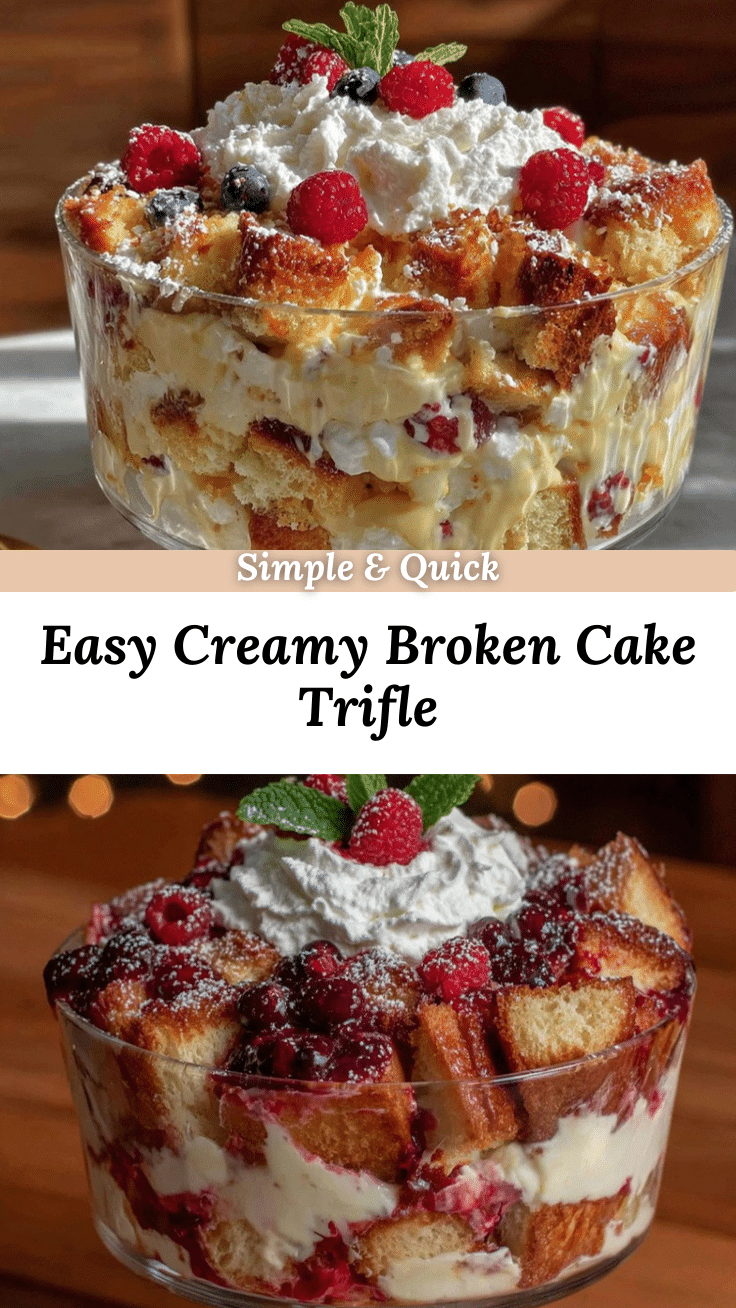 easy creamy broken cake trifle recipe
