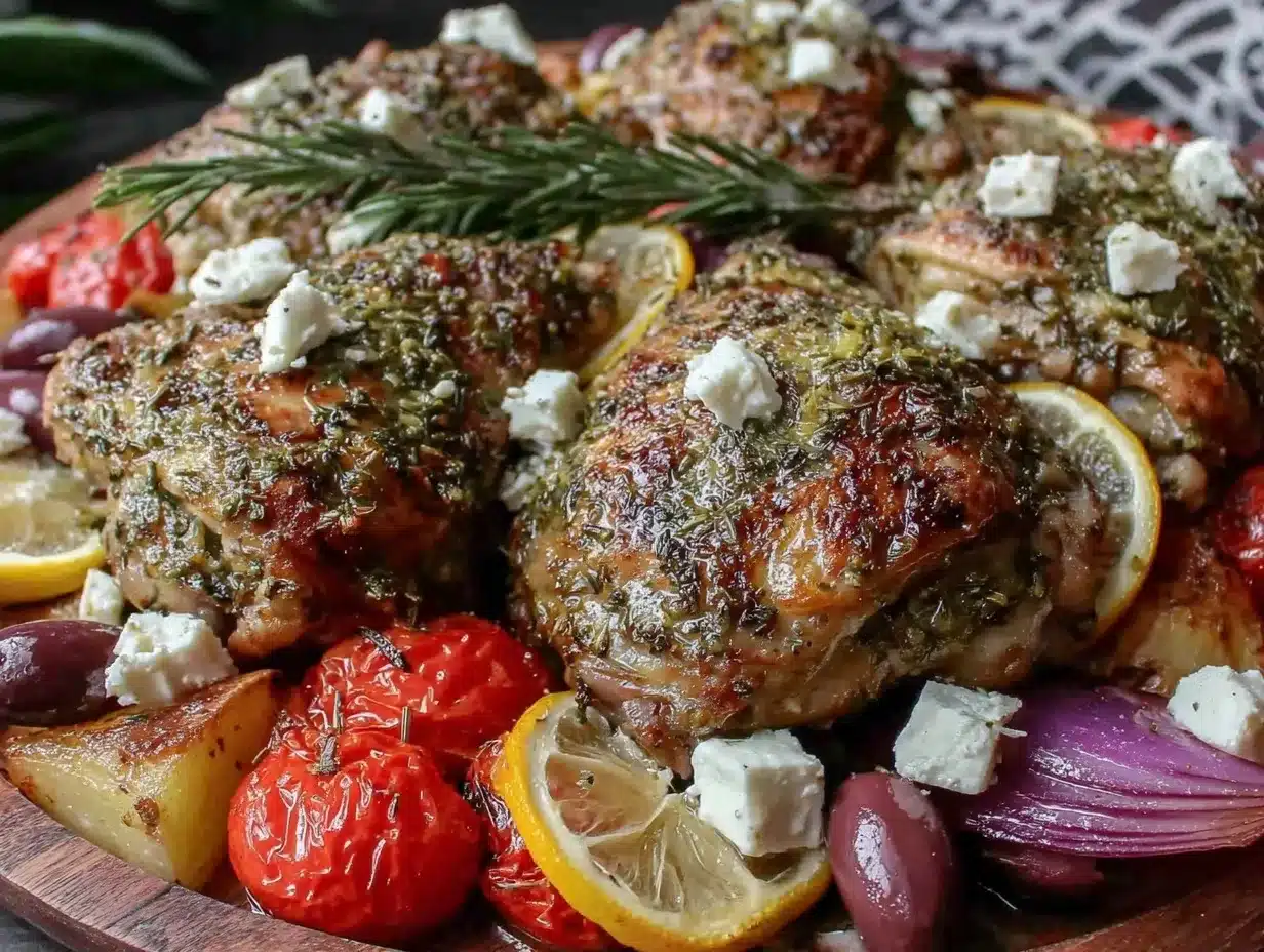 Greek Chicken Sheet Pan Dinner preparation steps