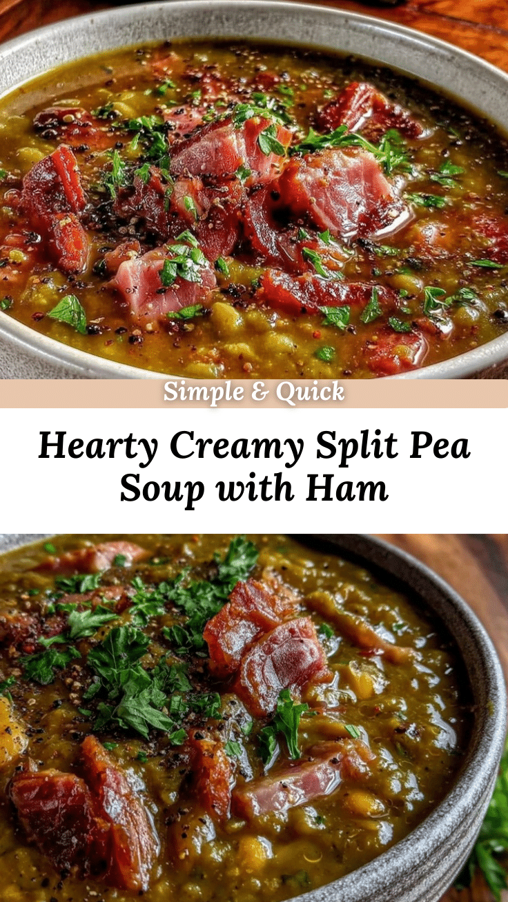hearty creamy split pea soup with ham recipe